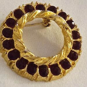 1950's AAI Red Rhinestone Brooch